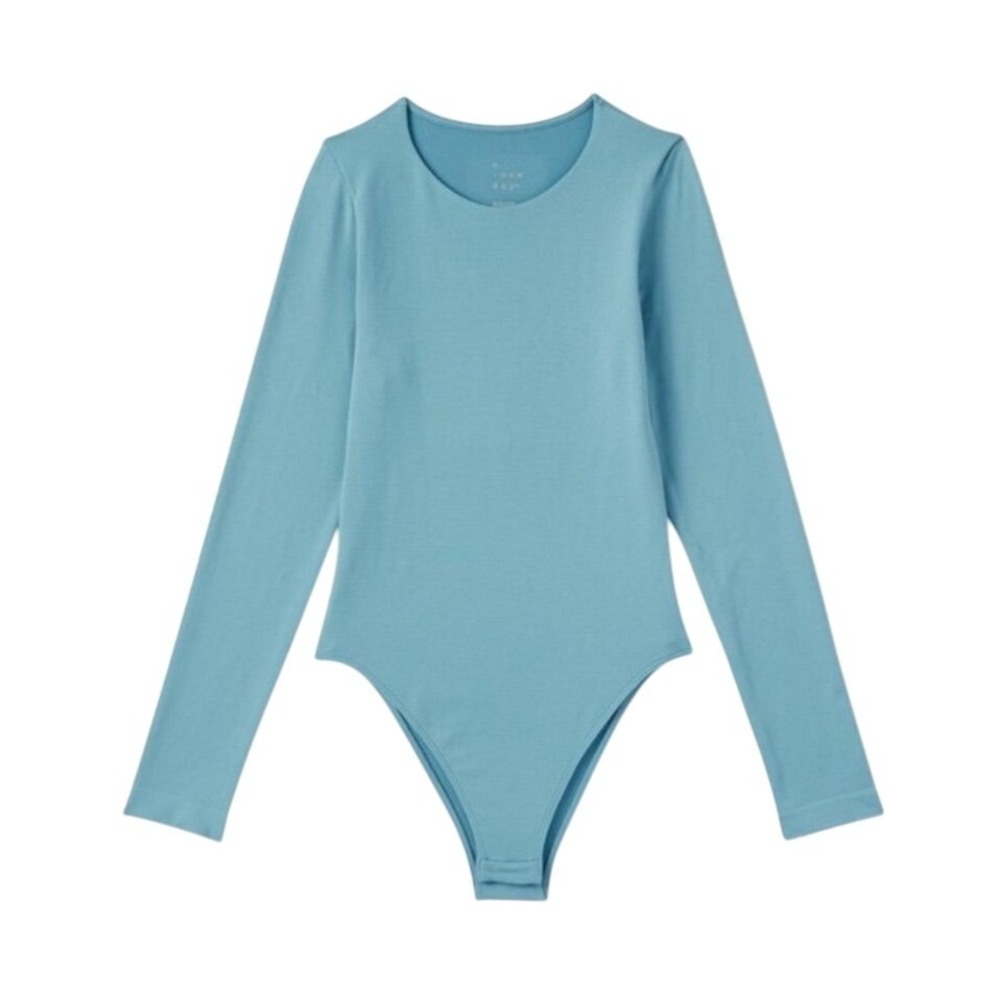 Target A New Day NWT Long Sleeve Crew Neck Bodysuit Blue Seamless Small Viral